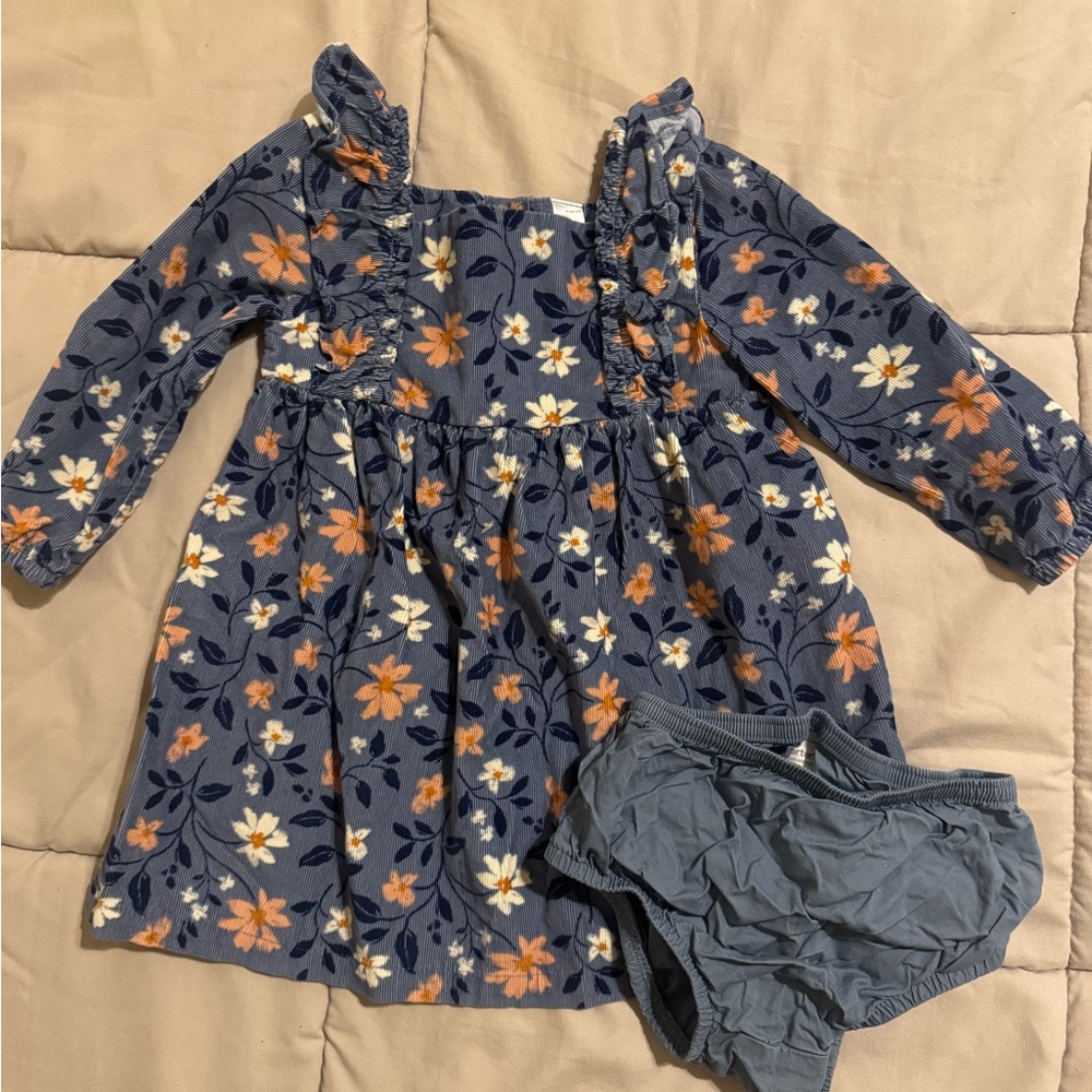 Carter's Blue Floral Dress with Bloomers